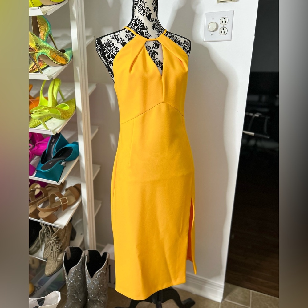 Topshop Yellow Backless Dress